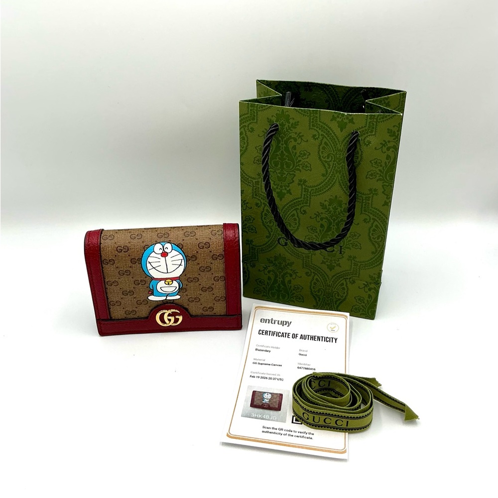 Gucci x Doraemon GG Marmont Compact Wallet- Limited Edition #1101
